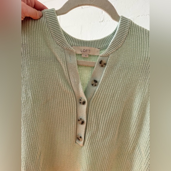 Loft Henley Sweater Size L Mint - Picture 5 of 6